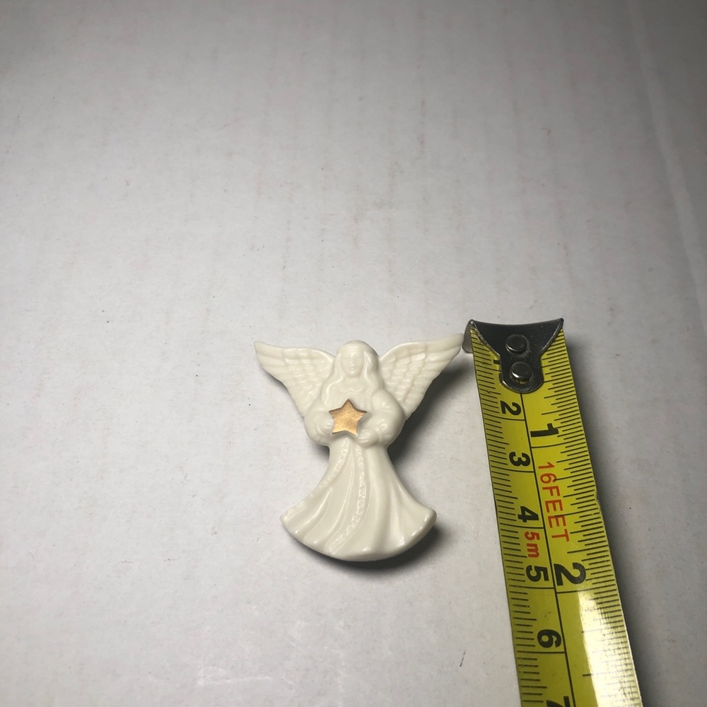 Vintage Signed Lenox Angel Wing Star Off White Gold Tone Christian Brooch Pin - Picture 7 of 8